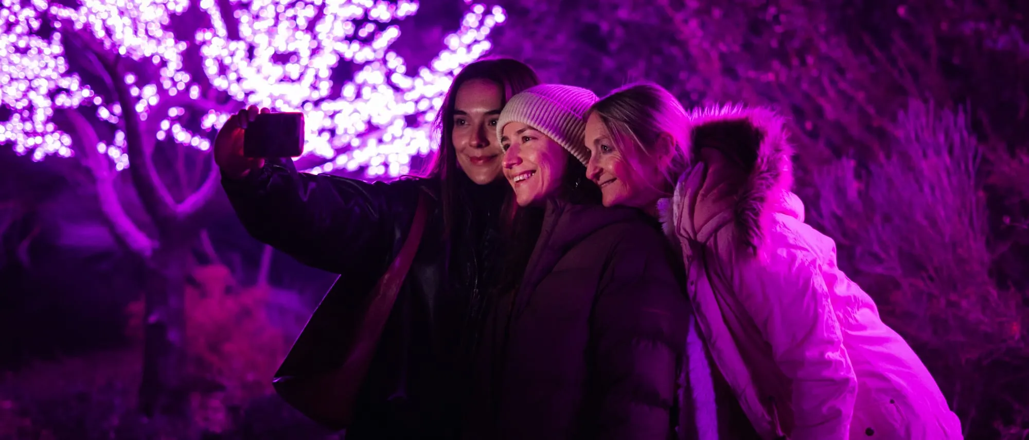 Walking through the dazzling wonderland of Kings Park and Botanic Gardens at Lightscape 2025 during winter in Perth.