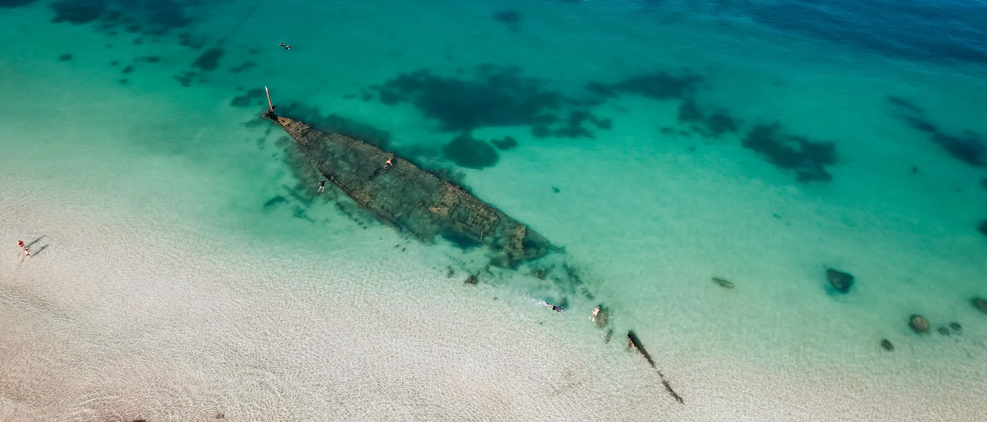 The Omeo Shipwreck just offshore at Coogee Beach, one of Perth's best snorkelling spots.